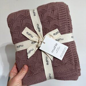 Mushie 100% organic cotton knit baby blanket